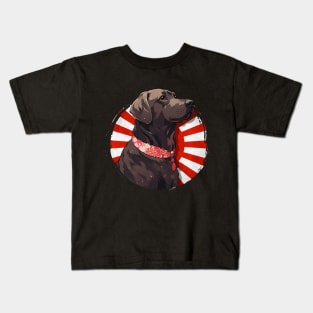 Cute Dog wearing a Kimono - Anime Shirt Kids T-Shirt